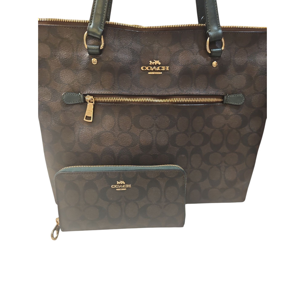 COACH Gallery Tote In Signature Canvas Top Zip 79609 with Wallet